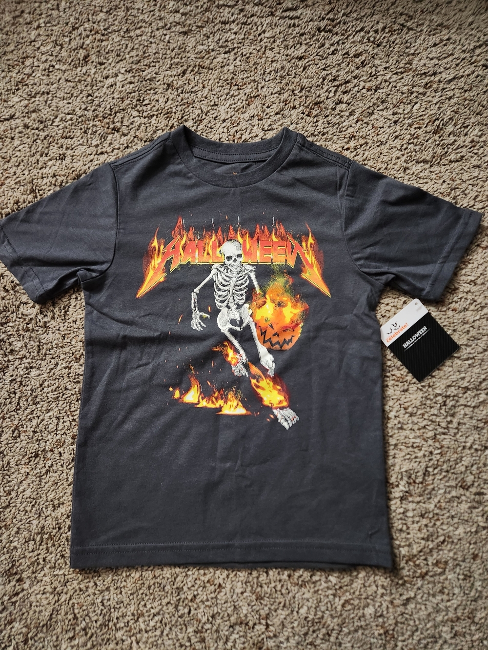Halloween Skeleton Graphic Tee - Kids Size XS(4/5)